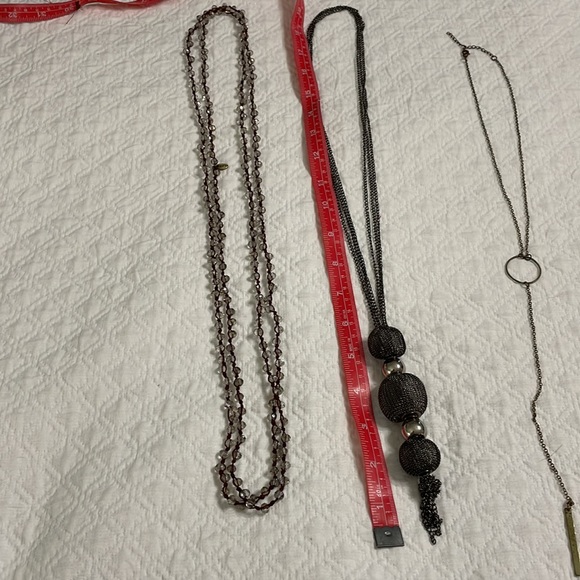 Betsy pittard necklace lot black beaded gold loop and crystal adjustable gold - Picture 7 of 9